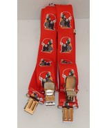 Suspenders Red With Penguins wearing Santa Hat Christmas XMAS - €12,62 EUR