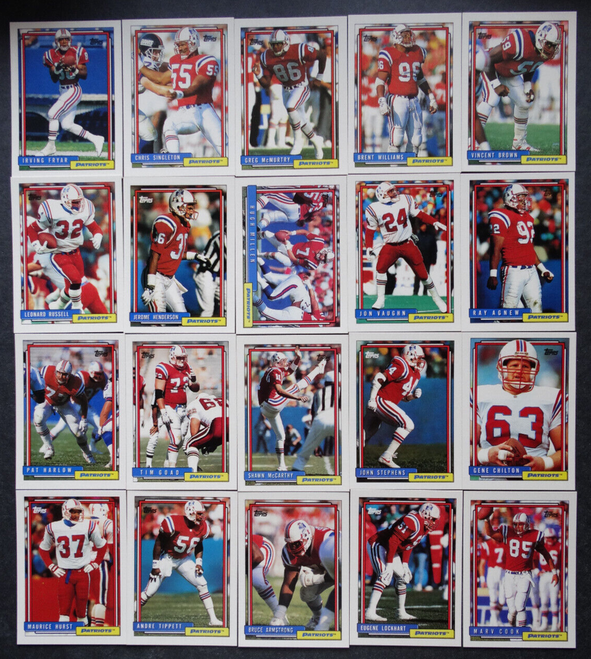 Primary image for 1992 Topps New England Patriots Team Set of 20 Football Cards