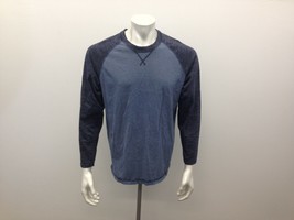 Pierre Cardin Men&#39;s  Large Long Sleeve Blue On  Blue Cotton /Poly Pullov... - $14.74
