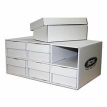 6 BCW 1600 count Shoe Card Storage Boxes and 1 BCW 6 Cubby Shoe Box House - $54.96