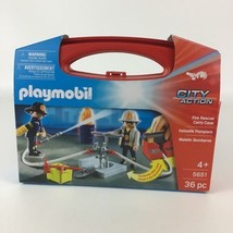Playmobil City Action Fire Rescue Carry Case 5651 New Sealed 36 Pc 2015 Geobra - $19.75