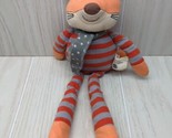 Organic Farm Buddies Frenchy Fox plush rattle orange gray stripes baby s... - $9.89