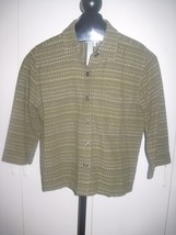 CHRISTOPHER &amp; BANKS LADIES 3/4-SLEEVE JACKET/TOP-S-LINEN/COTTON-BARELY W... - $141.30 MXN
