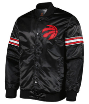 NBA Toronto Raptors Black Vintage Satin Bomber Letterman Baseball Varsity Jacket - £107.57 GBP