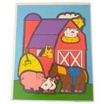 Fisher Price Jigsaw Puzzle Little People Barnyard Cardboard Horse Chick Vintage  - £7.00 GBP