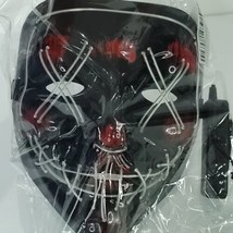 Halloween The Purge Mask LED Light up Halloween Mask for Adults KIds Costume Red - £15.89 GBP