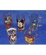 5 Disney Glasses Mugs - Scrooge Mickey Minnie Donald Lion King - $24.00