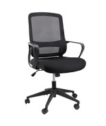 Elama Mid Back Adjustable Mesh and Fabric Office Chair in Black - €107,36 EUR