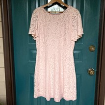 Jessica Howard Dress Women 14 Pale Blush Pink Lace Flutter Sleeve Lined ... - $28.30