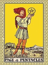 Decoration Poster from Vintage Tarot Card.Page of Pentacles.Diamonds.Decor.11385 - £13.39 GBP+