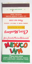 Mexico Inn - Houston, Texas Restaurant 30 Strike Matchbook Cover Casa Martinez - £1.59 GBP