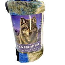 Wolf Plush Throw Blanket 50x60 Wild Frontier James Meger Design NEW - £11.35 GBP