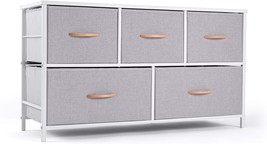 Gray Romoon 5-Drawer Dresser Organizer, Fabric Storage Tower,, And Nurseries - £71.29 GBP