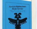 Hotel Tequendama Room Service Menu Bogota Columbia 1976 - $17.82