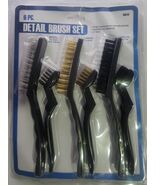 Harbor Freight 6 Piece Detail Brush Set, Steel, Brass Nylon New - $8.32