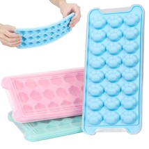 S, 3 Pack Silicone Cat Paw Ice Tray With Removable Lid Easy-Release Flexible Ice - £23.72 GBP