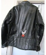 VINTAGE HOT LEATHER Jacket Coat Motorcycle Biker HARLEY PATCH Zip Lining... - £109.31 GBP