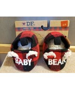 NEW Dearfoams Memory Foam Toddler Size 3/4 Baby Bear Slippers Red Black ... - £9.49 GBP