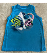 Arizona Jeans Company Boys Blue Shark Attack Pink Headphones Tank Top Sm... - $116.85 MXN