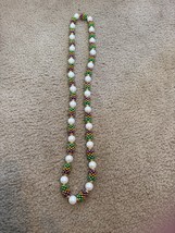 Mardi Gras Beads 19&quot; Beaded Necklace With Grapes clusters Purple green b... - $9.49