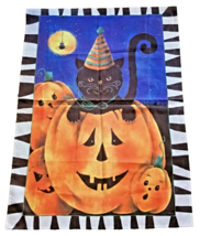 Halloween Pumpkin Jack O&#39;lantern Black Cat House Garden Flag 28&quot;x40&quot; ELAINE - $9.48