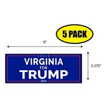 5 PACK 3.37"x 9" VIRGINIA FOR TRUMP Sticker Decal Gift MAGA Trump BS0204 - $6.53