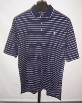 Polo Golf Ralph Lauren Navy Blue White Striped Polo shirt Pima Cotton Size L - £19.77 GBP