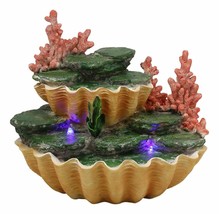 Ocean 2 Tier Golden Giant Clam Shells LED Light Display Stand For Mini Mermaids - £46.40 GBP