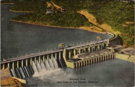 Bagnell Dam and Lake of the Ozarks Missouri Linen Postcard W8 - £3.08 GBP