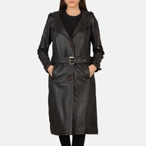 Fixon Hooded Brown Trench Coat For Women - $310.00
