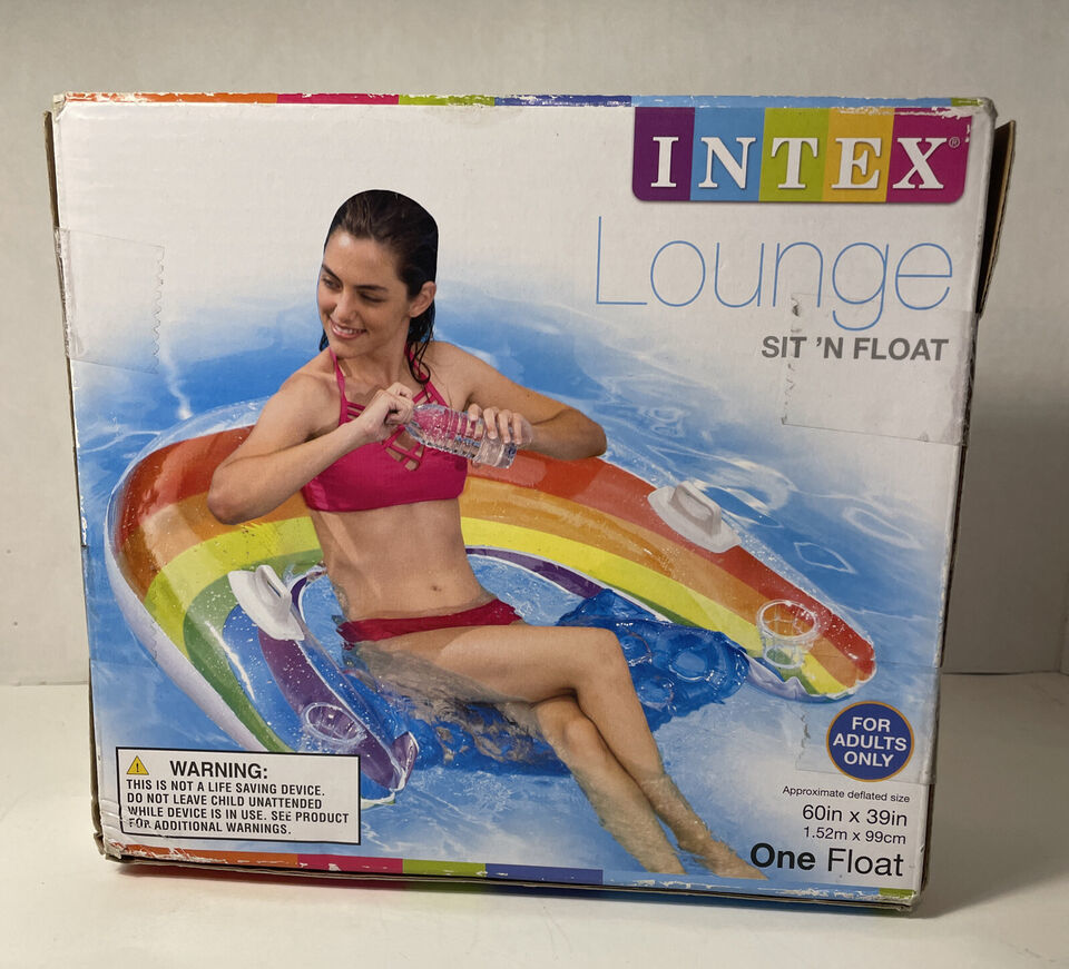 Primary image for Intex Sit foot N Float Inflatable Lounges Rainbow 60inch X 39inch