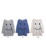 Japan Smiley Face Relaxed Sweater Knit Tunic! FREE US SHIPPING - $299.87 MXN