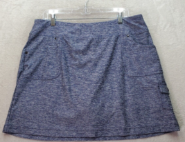 Style&amp;co. A Line Skort Women&#39;s Large Blue Space Dye Pockets Lined Elasti... - $18.46