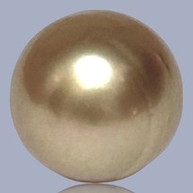 Dazzling 5A Luster 14.1 x 15mm 20.8 Carats Deep Gold Philippines South Sea Pearl - $294.53