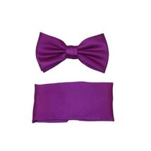 Men's Satin Silky Bow Tie Hankie by J.Valintin Collection #91 Fuchsia Pink image 2