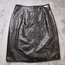 Erez Pencil Skirt Womens Adult 14 Black Faux Vegan Leather Pencil Straight  - £31.63 GBP
