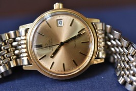 Serviced Vintage Omega Geneve Automatic Watch 1012 movement Beads of Rice Band - £678.74 GBP