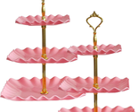 Cupcake Stand 2 Pack of 3 Tier, Plastic Tiered Serving Stand, Square Des... - £29.20 GBP