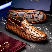 Marco Di Milano Snake Original Skin Driver Shoes Pia Cognac image 6