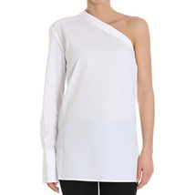 HELMUT LANG Womens One-Shoulder Top Unisleeve White Semi-Sheer Size S H09HW514 - £161.56 GBP