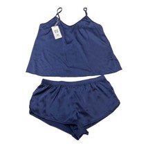 Ekouaer Pajamas Set Women S Blue Satin Tank Top Shorty Shorts Loungewear... - $22.19