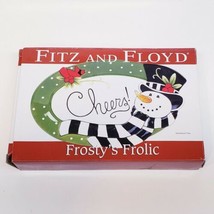 Fitz And Floyd&#39;s Frosty&#39;s Frolic Sentiment Tray Christmas Holiday Platter 2010 - £23.26 GBP