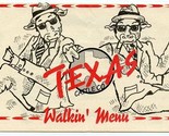 Texas Cattle Co Walkin Menu Macon &amp; Warner Robbins Georgia 1993 - $17.82