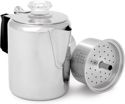 Percolator Coffee Pot I Glacier Stainless Steel With Silicone Handle For - £33.52 GBP