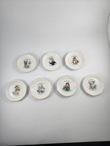 Vtg Set 7 Dogs Drinking Cocktail Mini Plates Trinket Dish Ardalt Japan Porcelain - £22.58 GBP