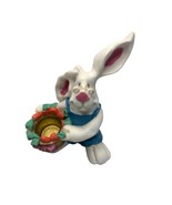 Hand Painted Porcelain Bunny Rabbit Happy Easter. 6.5 in Tall 1995 Vinta... - £11.16 GBP