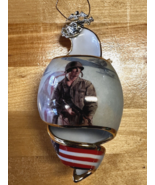 Bradford US Marines Faithful To Eagle Flag Christmas Tree Gold Trim Orna... - £18.82 GBP