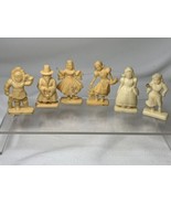 6  1970&#39;s Vintage Hard Plastic Cream Nation Represented  Toy Figures 2&quot; - $9.90