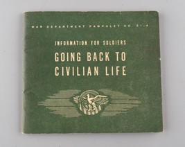 Military Vintage 1944 War Department Going Back To Civilian Life Booklet... - $186.21 MXN
