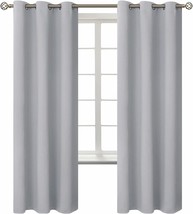Bgment Room Darkening Curtains 72 Inches Long - Grommet Thermal, Light Grey - £35.16 GBP